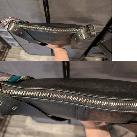 Vintage Coach Legacy Slim Duffle Black Leather Crossbody Bag 10x10 - Picture 10 of 13